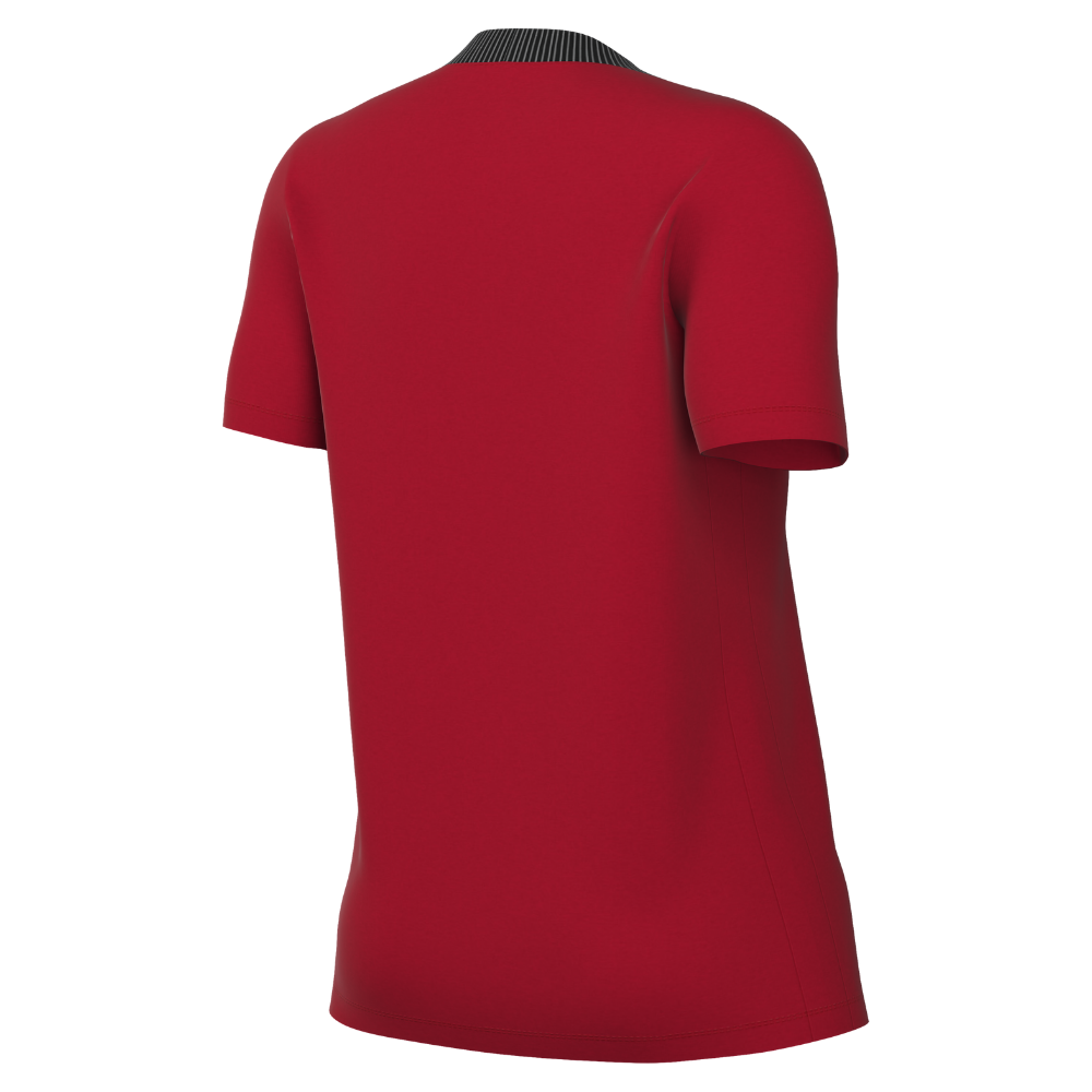 back of Nike Dri-FIT Strike 24 Short Sleeve Shirt Women's in university red
