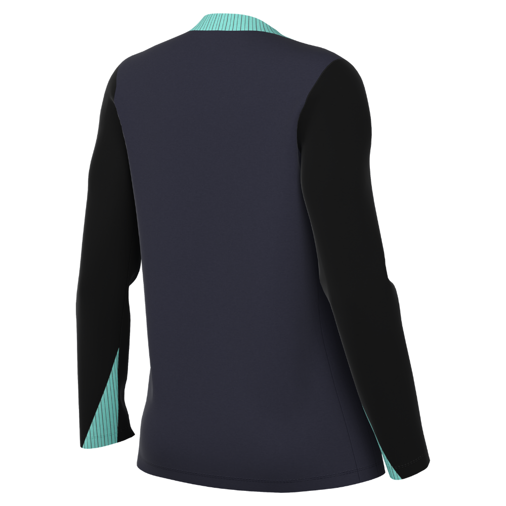 back of Nike Dri-FIT Strike 24 Knitted Crew Top Women's in obsidian