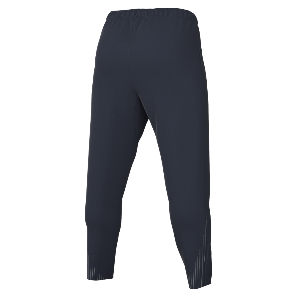 back of Nike Dri-FIT Strike 24 Zipped Knit Pants in obsidian