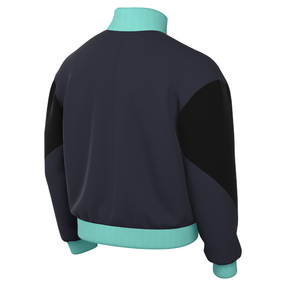 back of Nike Dri-FIT Strike 24 Knit Track Jacket in obsidian