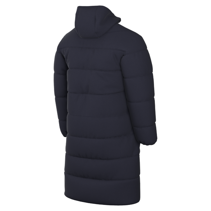 back of Nike Therma-FIT Academy Pro 24 Sideline Jacket in obsidian
