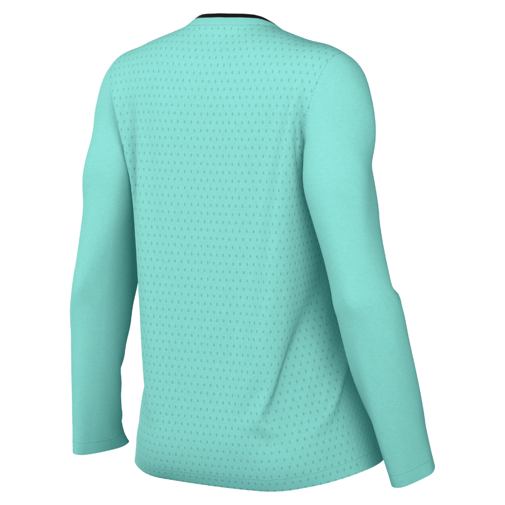 back of Nike Dri-Fit Referee II Shirt Long Sleeve Women's in hyper turq