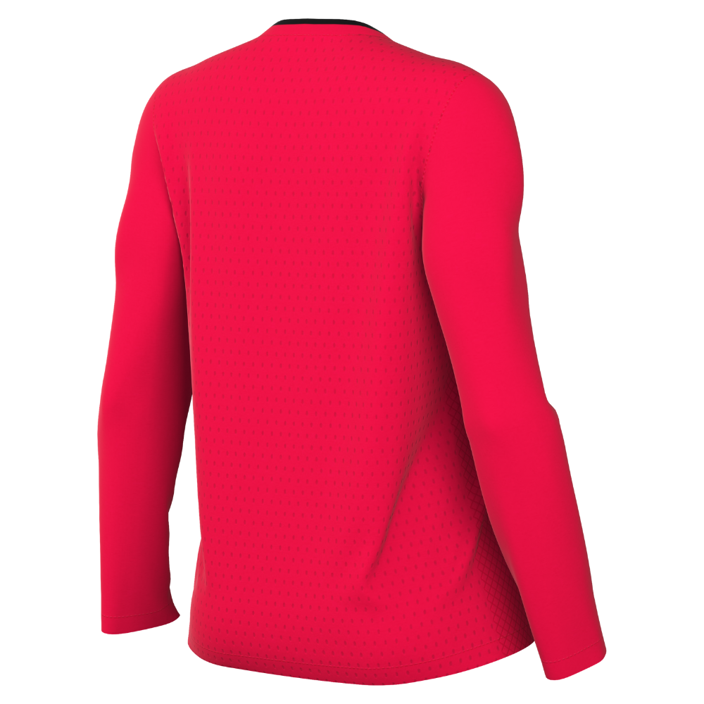back of Nike Dri-Fit Referee II Shirt Long Sleeve Women's in bright crimson