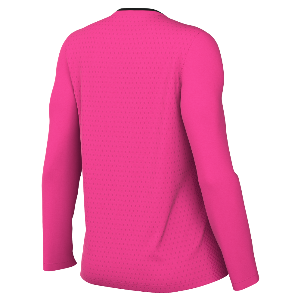 back of Nike Dri-Fit Referee II Shirt Long Sleeve Women's in hyper pink