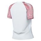 back of Nike Dri-Fit Academy Shirt Short Sleeve Women's in white/university red