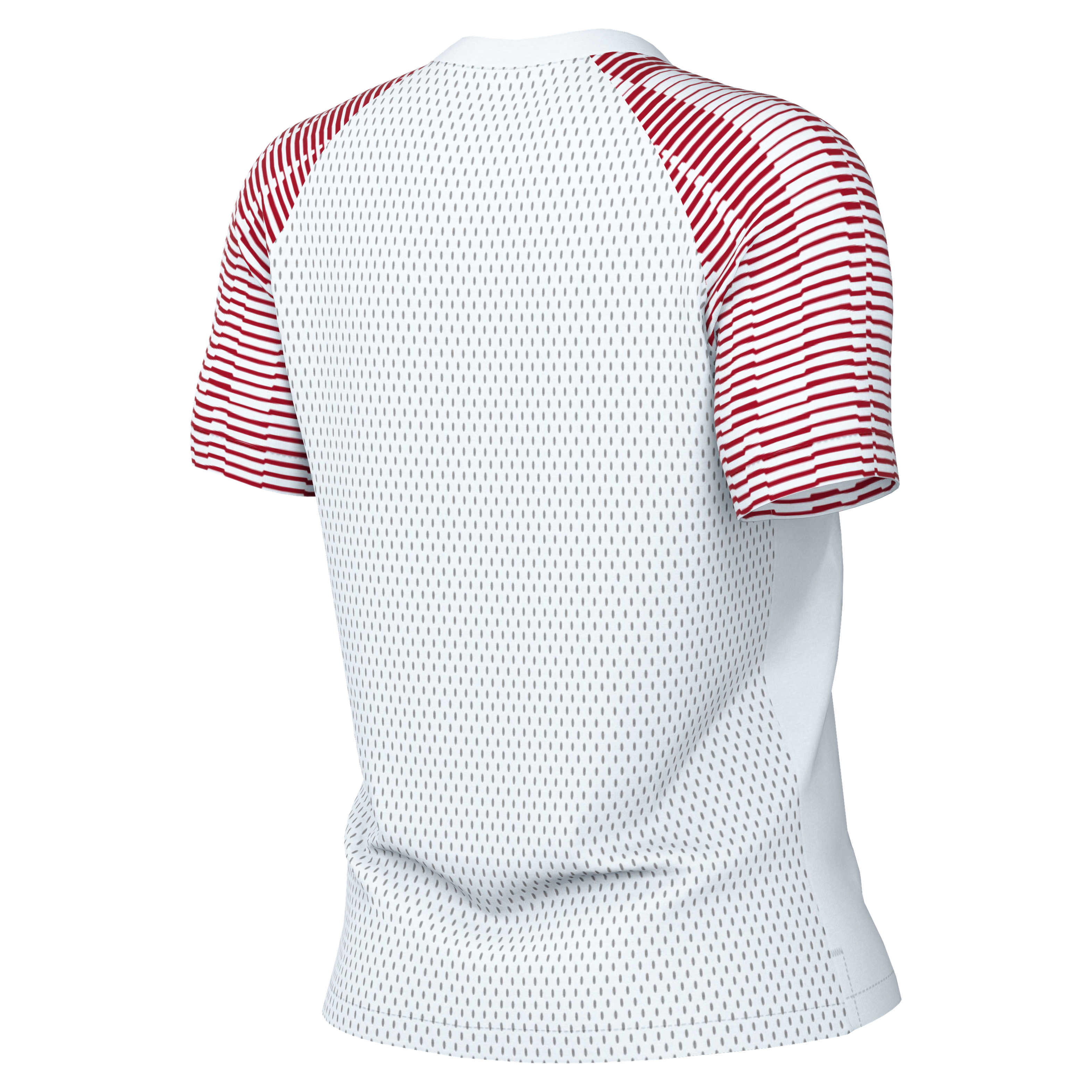 back of Nike Dri-Fit Academy Shirt Short Sleeve Women's in white/university red