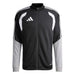 Black and gray Adidas tracksuit jacket on a white background