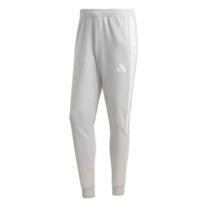 White Adidas tracksuit pants on a white background