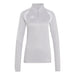 Light gray long-sleeve athletic top with a quarter zip on a white background