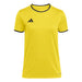 Yellow t-shirt with black Adidas logo on a white background