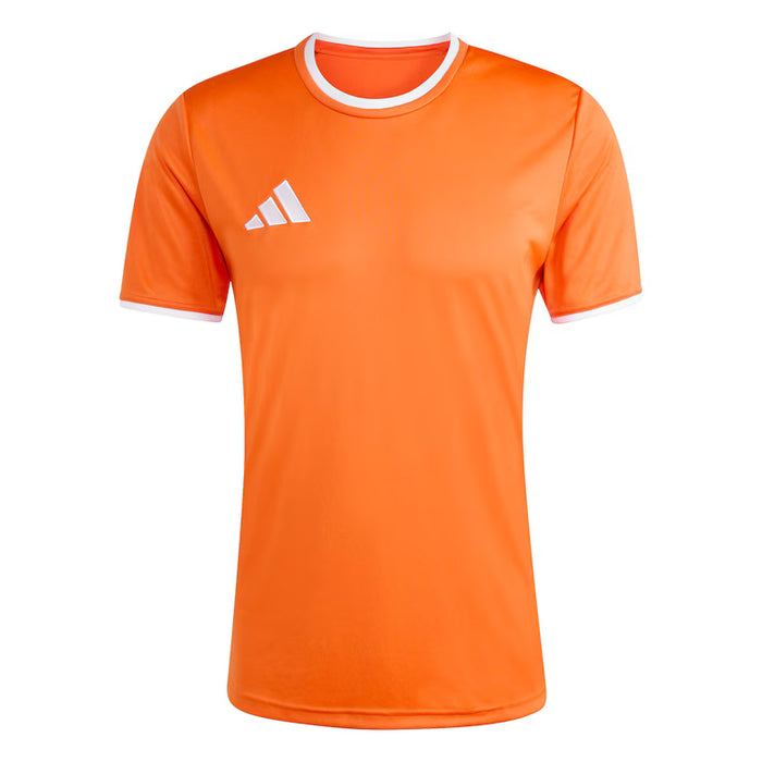 Orange Adidas sports jersey on a white background