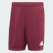 Maroon shorts with Adidas logo on a light gray background