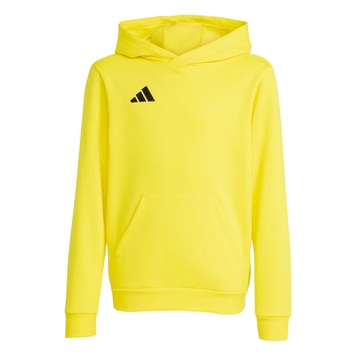 Yellow hoodie with Adidas logo on a white background