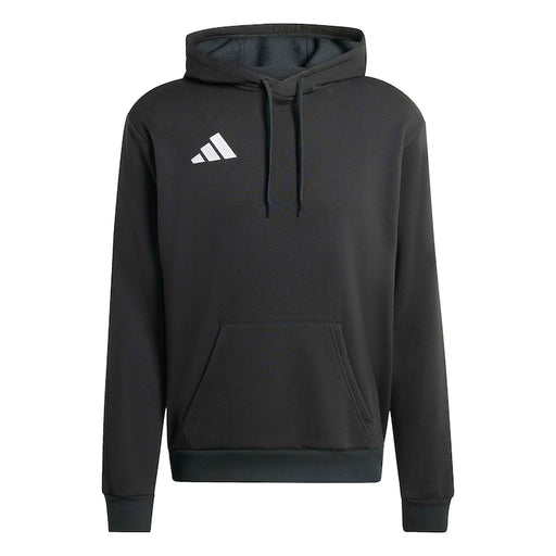 Black hoodie with Adidas logo on a white background