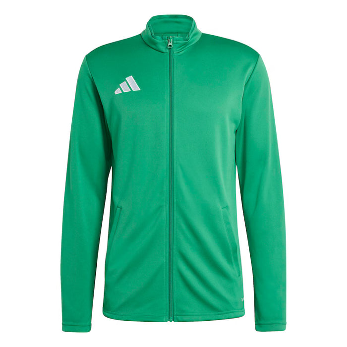 Green jacket with Adidas logo on a white background