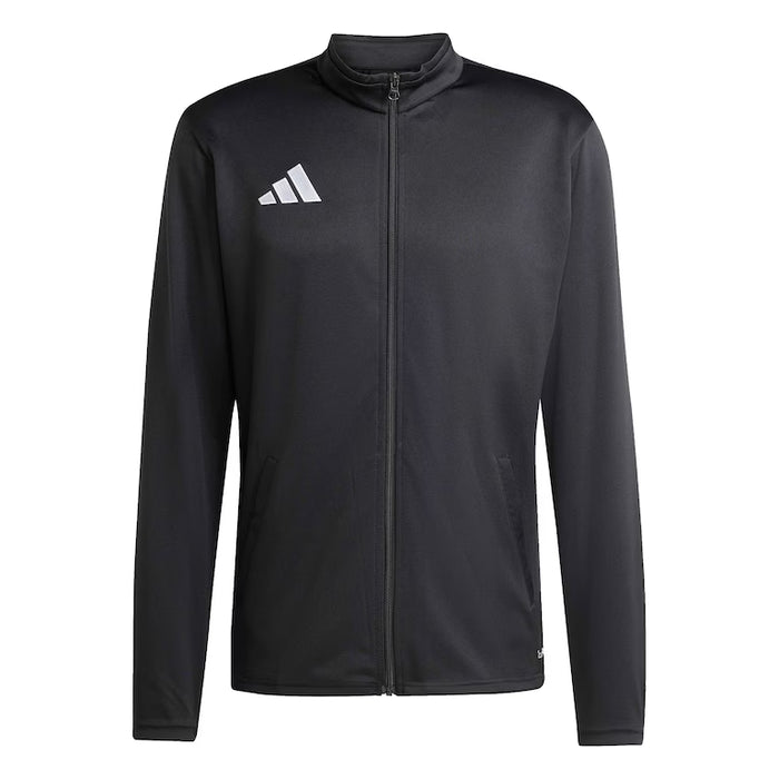 Black jacket with Adidas logo on a white background