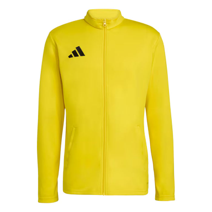 Yellow jacket with Adidas logo on a white background