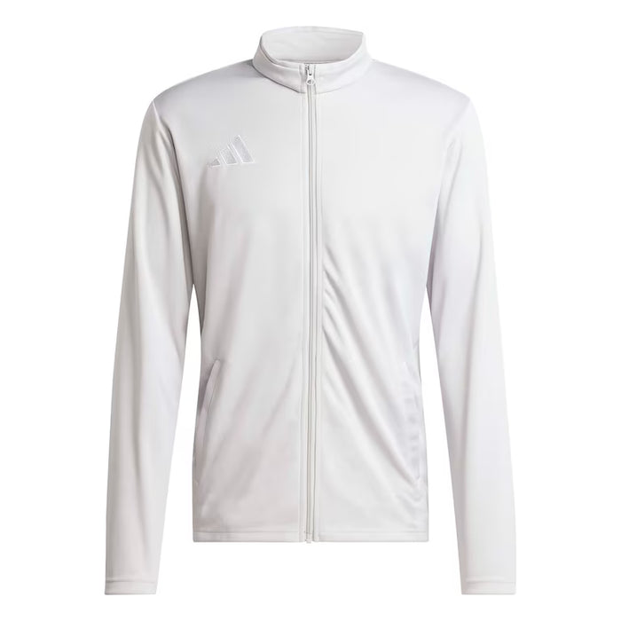 White jacket with a brand logo on a white background