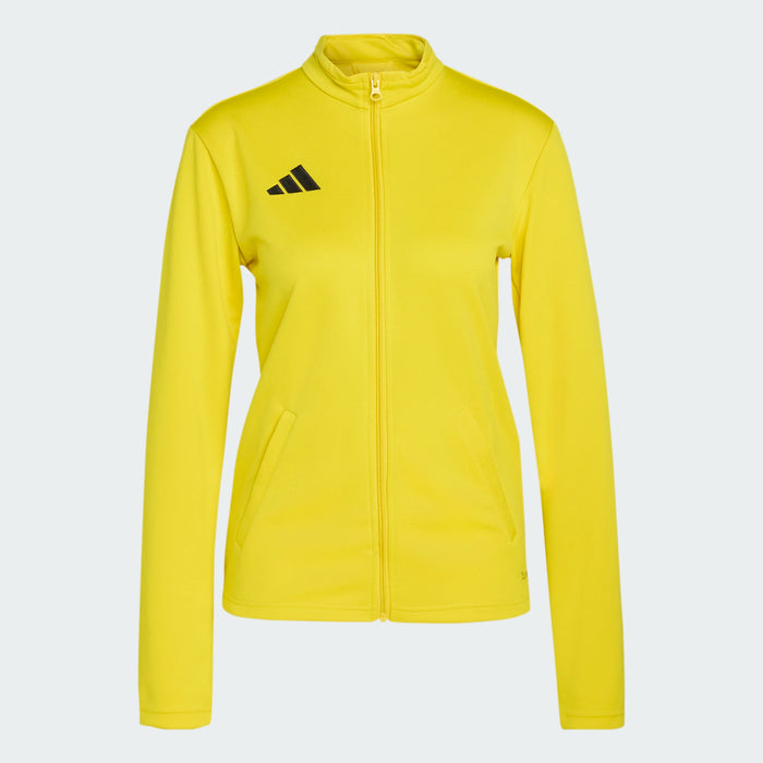 Yellow jacket with Adidas logo on a white background