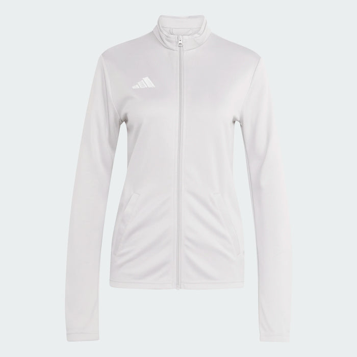 White Adidas jacket on a light gray background