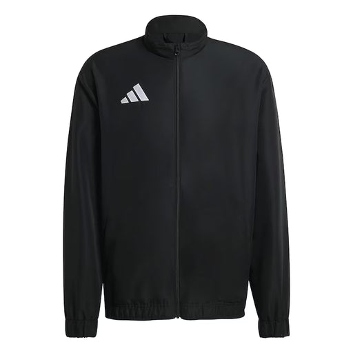 Black jacket with Adidas logo on a white background