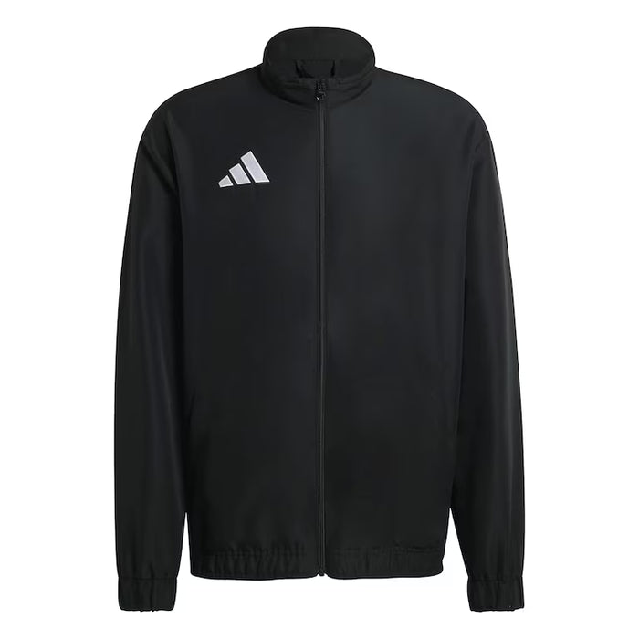 Black jacket with Adidas logo on a white background