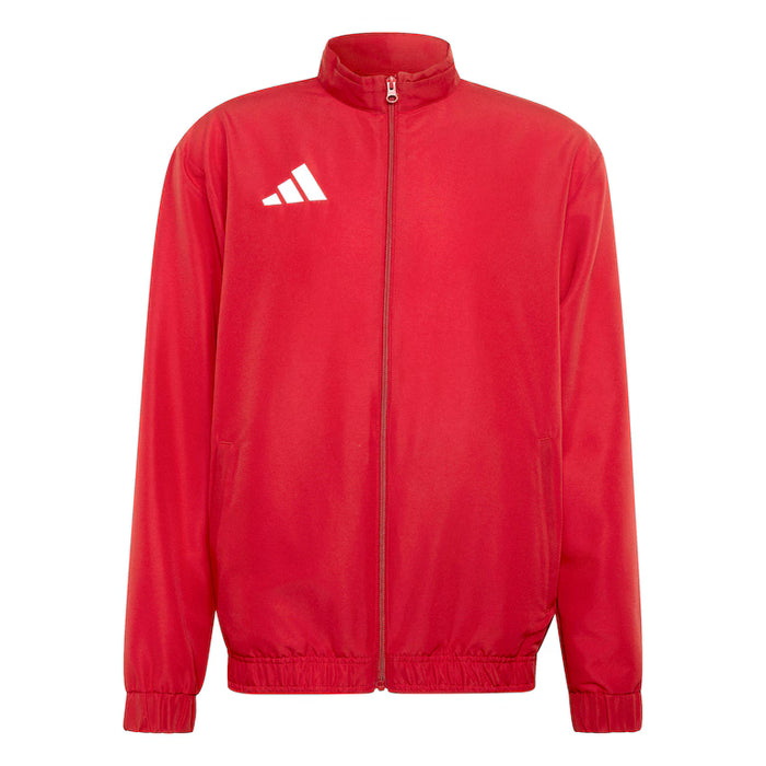 Red jacket with Adidas logo on a white background