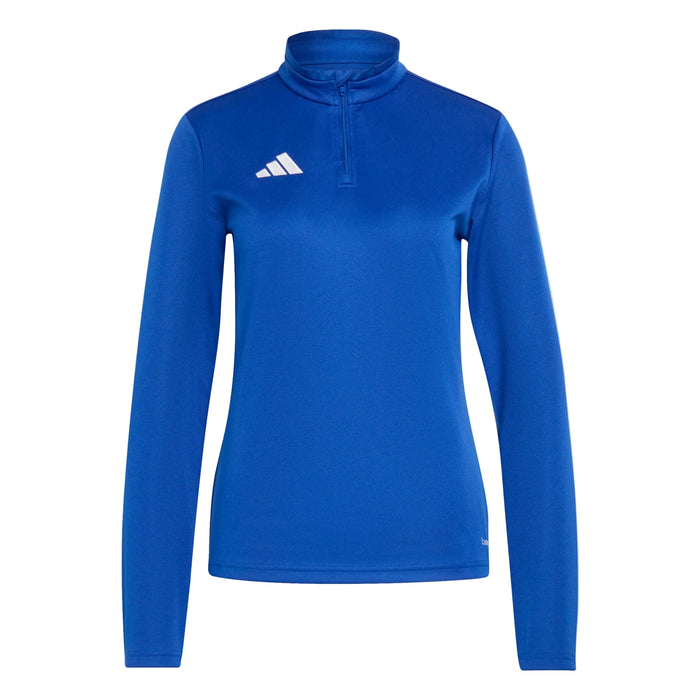 Blue long-sleeve athletic top with Adidas logo on a white background