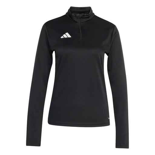 Black long-sleeve athletic top with Adidas logo on a light gray background