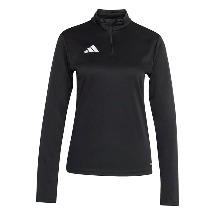 Black long-sleeve athletic top with Adidas logo on a light gray background
