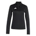 Black long-sleeve athletic top with Adidas logo on a light gray background