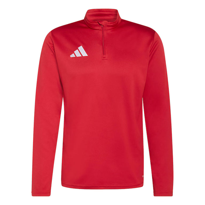 Red long-sleeve shirt with Adidas logo on a white background
