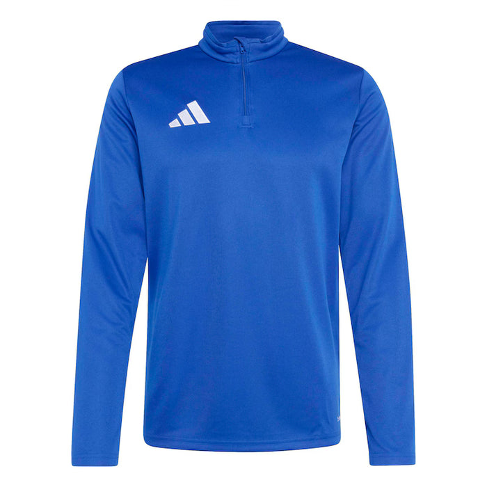 Blue long-sleeve shirt with Adidas logo on a white background