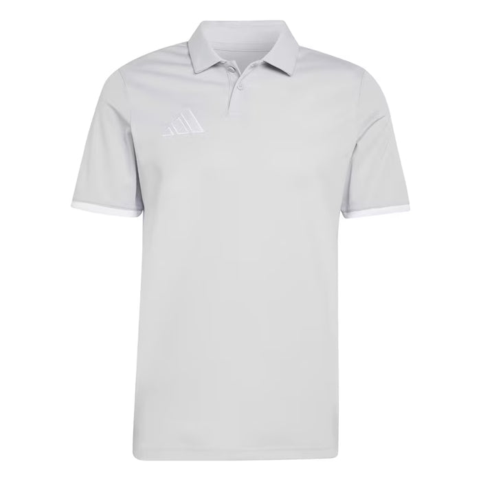 Grey Adidas polo shirt on a white background