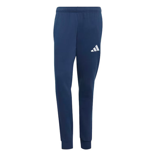 Navy blue Adidas pants on a white background