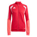 Red athletic jacket with white accents on a white background