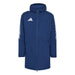 Blue jacket with Adidas logo on a light gray background