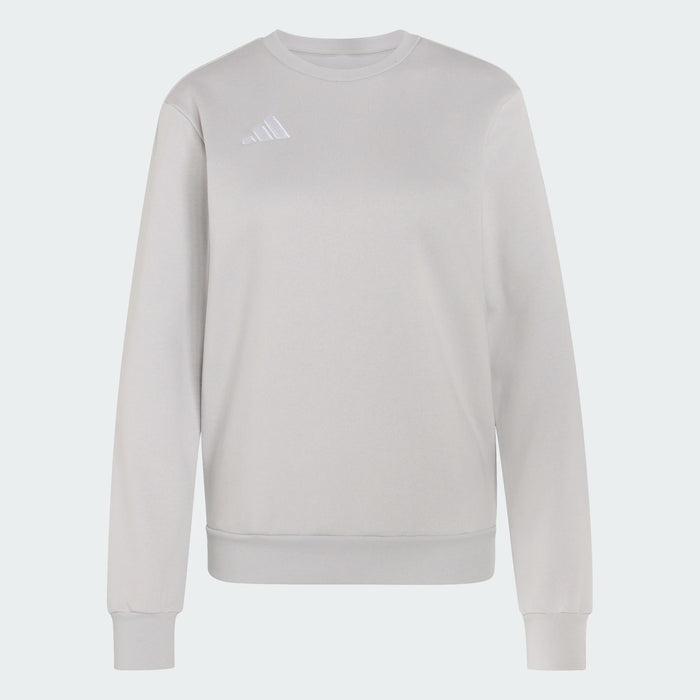 Light gray sweatshirt with a brand logo on a white background