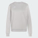 Light gray sweatshirt with a brand logo on a white background