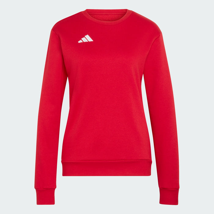 Red sweatshirt with Adidas logo on a light gray background