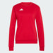 Red sweatshirt with Adidas logo on a light gray background