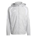 Light gray jacket with a hood and Adidas logo on a white background