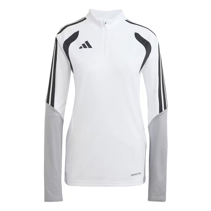 White and gray athletic jacket with Adidas logo on a white background