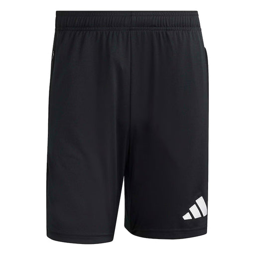 Black shorts with Adidas logo on a white background