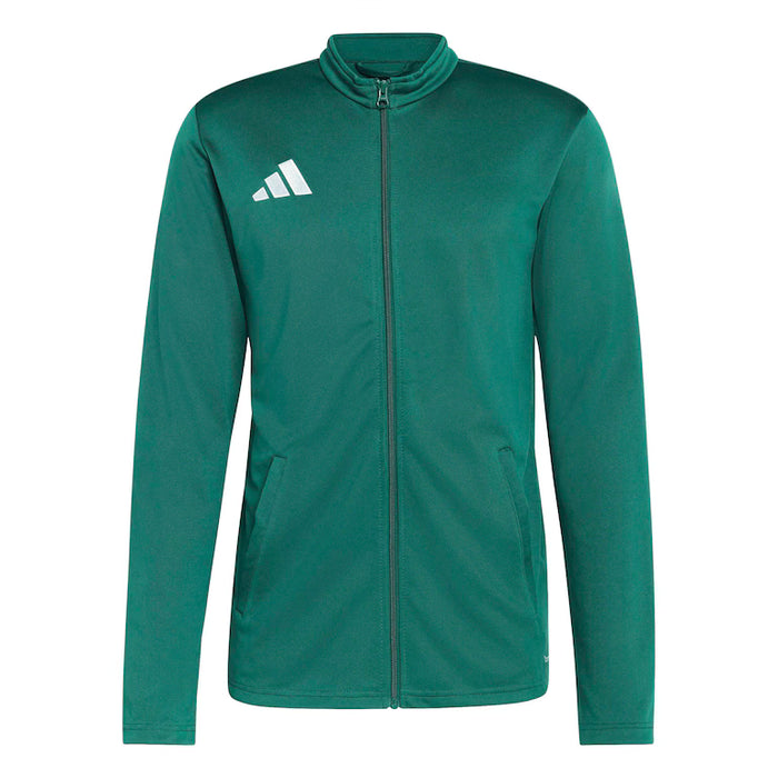 Green jacket with Adidas logo on a white background