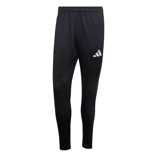 Black Adidas pants on a white background