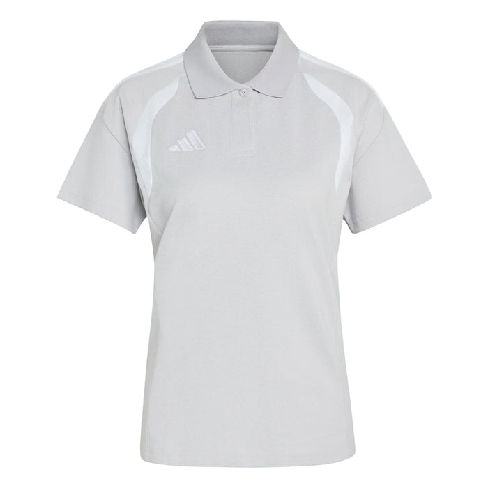 Gray Adidas polo shirt on a white background