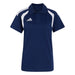 Navy blue polo shirt with white accents and Adidas logo on a light gray background