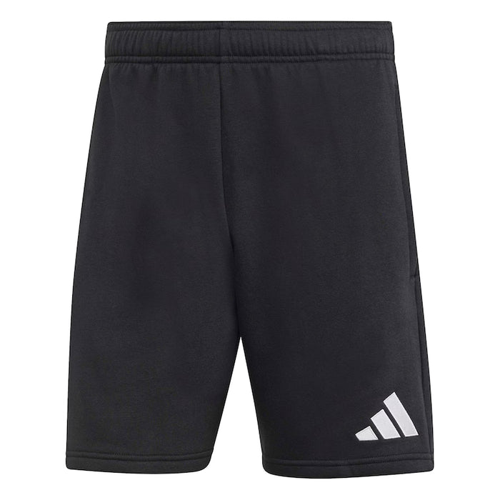 Black shorts with Adidas logo on a white background