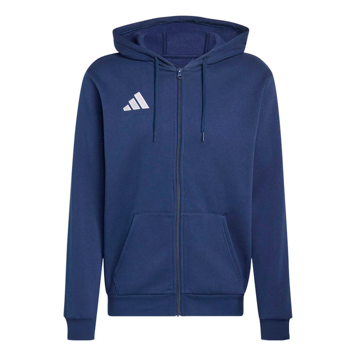 Blue hoodie with Adidas logo on a white background